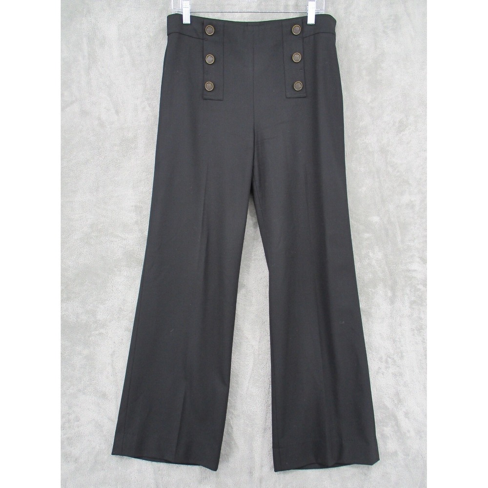 Carlisle‎ Pants Womens 10 Wool Wide Leg Nautical Career Classic Minimalist Zip